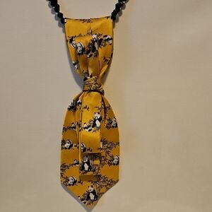 Ladies Tied Yellow Panda Print Tie